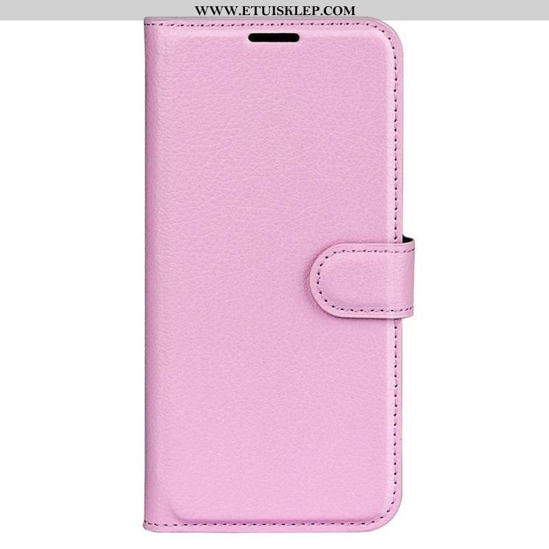 Etui Folio do Xiaomi Redmi Note 12 5G Klasyczny Efekt Skóry Liczi